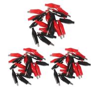 AEDIKO Lot de 60 pinces crocodiles électriques 3 tailles 28 mm, 35 mm, 45 mm, pinces crocodiles plaquées nickel pour travaux de soudure à domicile, laboratoire, tests électriques