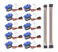 AEDIKO SG90 Lot de 10 mini servomoteurs 9G avec câble pour robot radiocommandé/main/hélicoptère de marche, avion, voiture, bateau