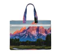 aeegda Grand Teton Sac fourre-tout en toile avec impression parc national pour documents, fournitures de bureau, réunions d'affaires, week-end, escapade