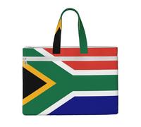 aeegda Sac fourre-tout en toile avec imprimé drapeau de l'Afrique du Sud, fournitures de bureau, réunions d'affaires, week-end, escapade