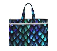 aeegda Sac fourre-tout en toile avec motif écailles de dragon magique en 3D, fournitures de bureau, réunion, week-end, escapade