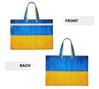aeegda Sac fourre-tout en toile imprimé drapeau ukrainien pour documents, fournitures de bureau, réunions d'affaires, week-end, escapade