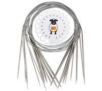 Aeelike 11 Pcs Aiguilles Circulaires, 1,5-5,0 mm Set d'Aiguille à Tricoter Circulaire en Acier Inoxydable avec Calibre, Aiguille Circulaire Tricot en Métal, Idéales(80 cm)