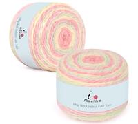 Aeelike 380 g de fil dégradé de couleur, 800 m de laine dégradée pour tricot et crochet, fil de coton doux à poils longs, macarons, acrylique pour bricolage, écharpe, pull, couvertures