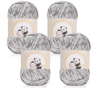 Aeelike 400g Laine Chenille Chaude à Tricoter, Laine Epaisse Moelleux à Tricoter à la Main, Laine Layette Bebe à Crocheter, Pelote de Laine Chenille Douce pour Couverture Bébé, Gris Clair