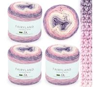 Aeelike 400g Laine Crochet, 245m Super Léger Gradient Pelote de Laine, Laine à Tricoter Multicolore Super Doux pour Couverture Bébé Pulls Écharpe Chapeaux, Ombré Laine Coton Violet