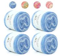 Aeelike 400g Laine Crochet, 245m Super Léger Gradient Pelote de Laine, Laine à Tricoter Multicolore Super Doux pour Couverture Bébé Pulls Écharpe Chapeaux, Ombré Laine Coton Ciel Étoilé