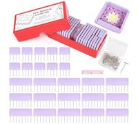 Aeelike 55 Pièces Épingles de Blocage avec 30 Aiguilles T, Peigne de Blocage pour Crochet et Tricot, Tricot Blocker Peignes de Knit Blocking Combs pour Bloquer, Peigne de Blocage Tricot, Violet