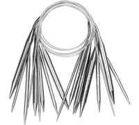 Aeelike 9 Pcs Acier Inoxydable Set d'Aiguille Circulaire Tricot 120 cm pour les Mains Arthritiques, 2,5-10,0 mm Ensemble d'Aiguille à Tricoter Circulaire pour les Passionnés de Tricot
