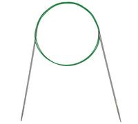 Aeelike Aiguilles à tricoter circulaires de 2,25mm -100cm- Aiguilles circulaires en métal avec câble flexible - Aiguilles à tricoter fixes en acier inoxydable - Aiguilles à tricoter longues et rondes