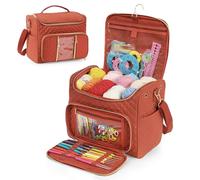 Aeelike Grand sac à crochet, sacs à tricoter et organiseurs de tricot, grands sacs à tricoter pour ranger la laine et les aiguilles, sac de voyage portable à suspendre pour fil à suspendre pour femme