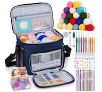 Aeelike Kit complet de 87 pièces, kit de crochet pour débutants adultes, sac de fil portable bleu marine, 23 crochets, écheveaux de fil de 20 couleurs, accessoires d'instructions et de crochet