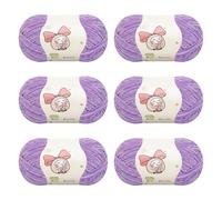 Aeelike Laine Chenille Fine à Tricoter, 6×50g Laine Chaude et Moelleuse pour Crocheter, Laine Velours, Fil à Crocheter Chenille 2,5mm pour Poupées Amigurumi, Couvertures, écharpes, violet