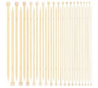 Aeelike Lot de 18 paires d'aiguilles à tricoter en bambou de 35 cm, de 2 à 10 mm, pour débutants et adultes, aiguilles droites en bambou de 35 cm de long pour tricoter, chaussettes, écharpes