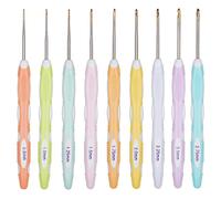 Aeelike Lot de 9 crochet ergonomiques de petite taille, 0,8 à 2,75 mm, petits crochet à prise douce pour l'arthrite, long manche fin
