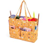 Aeelike Sac de rangement portable pour laine et crochet, accessoires, 35,5 x 30 x 12,5 cm, jaune