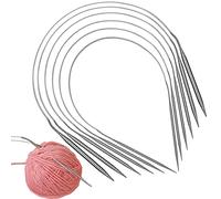 Aeeque 6 pcs Lot d'Aiguilles à Tricoter Circulaire 40cm, Aiguille à Tricoter Ronde Acier Inoxydable, Aiguille Circulaire Tricot Taille de 2.0-8.0mm, Aiguille légère pour Débutant
