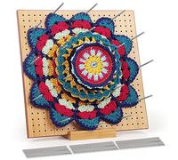 Aeeque Planche en Bois pour Crochet Tricot, 11,41 inch Planche de Bricolage avec Tiges, Planche Carré du Crochet Adaptée à Tissu de nombreuse forme et taille, Outil de Tricotage Détiré pour Grand-mère