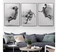 AEEYDDWE Lot de 3 posters abstraits - Thème du joueur de basketball - Ensemble d'images élégantes pour salon ou chambre à coucher - Noir et blanc - Tableaux muraux abstraits - Sans cadre (40 x 60 cm)