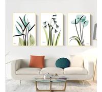 AEEYDDWE Lot de 3 posters modernes - Thème des plantes vertes - Tableaux muraux modernes pour salon, chambre à coucher - Paysage naturel - Décoration murale pour salon - Sans cadre (50 x 70 cm)