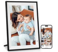 AEEZO Cadre Photo Numérique 10,1 Pouces WiFi (32 Go) - Écran Tactile IPS HD 1280x800 - Rotation Automatique, Partage Instantané Depuis Smartphone/Cloud - Cadre Photo Connecté pour Famille Noir