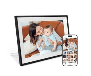 AEEZO Cadre Photo Numérique WiFi 32 Go de Mémoire, 10.1 Pouces, IPS 1280*800, Mode Sommeil, Cadre d'image Numérique, Téléchargement Rapide de Vidéos et Photos à Distance avec le Logiciel AiMOR (Blanc)