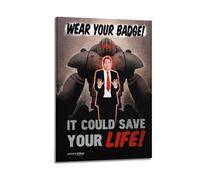AEFEUGBE Fallout Wear Your Badge Poster décoratif sur toile pour chambre à coucher 60 x 90 cm