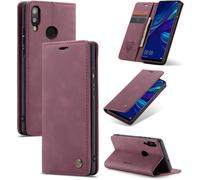 AEFJ-Coque pour Huawei P Smart 2019 Étui Portefeuille Wallet Cover en Cuir PU avec Cartes Magnétique et RFID Protection Antivol Folio Housse P Smart 2019 Case, Rouge