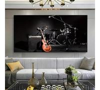 AEFOUU 1 affiche sur toile, impression d'art moderne, instruments de musique, décoration murale pour chambre, salon, couloir (65x130 cm/cadre intérieur)
