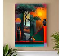 AEFOUU 1 tableau sur toile, thème africain abstrait, décoration murale amusante, inspirante et créative pour chambre ou salon (70x100 cm, sans cadre)