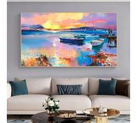 AEFOUU Décoration murale d'art moderne, cadre pour peinture abstraite de voilier, tableaux d'art abstrait, œuvres d'art modernes 60x110cm(24x43in)