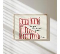 AEFOUU « Encore cinq minutes, s'il vous plaît… » Affiche sur toile « Restez au lit », art moderne et humoristique, décoration murale pour chambre à coucher, 90 x 120 cm