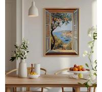 AEFOUU Estampe d'Henri Matisse représentant une fenêtre ouverte de style fauviste œuvre d'art moderne sur le thème de la mer Méditerranée et des orangers idéale pour la décoration murale (30 x 42 cm