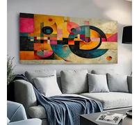 AEFOUU Grande toile imprimée d'art abstrait moderne - Design géométrique sur le thème de l'esprit tourbillonnant, idéale pour les murs du salon ou de la chambre (80 x 160cm/Cadre intérieur)