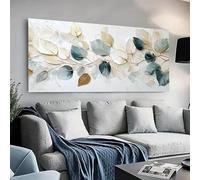 AEFOUU Grande toile moderne avec un motif de feuilles délicates, décoration murale pour la chambre (75x150 cm, sans cadre)