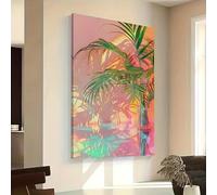 AEFOUU Grande toile moderne représentant des ombres de plantes, imprimée et abstraite, idéale pour la décoration du salon et de la chambre (80 x 120 cm, sans cadre)