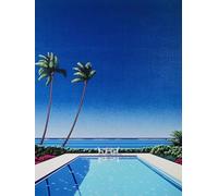 AEFOUU Hiroshi Nagai, artiste japonais, affiche de paysage de piscine d'été, peinture sur toile moderne, décoration murale pour salon (50x60cm/sans cadre)