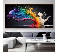 AEFOUU Impression sur toile, poster d'art moderne abstrait représentant l'eau, idéal pour la décoration murale d'une chambre, d'un salon ou d'un couloir (85x140cm avec cadre)