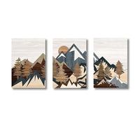 AEFOUU Lot de 3 affiches sur toile, tableaux représentant des sommets de montagnes, décoration rustique et moderne pour le salon 60x80cm sans cadre