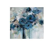 AEFOUU Peinture sur toile à l'aquarelle représentant des fleurs bleues, affiche et impression abstraite moderne, idéale pour la décoration murale du salon ou de la maison (30 x 30 cm, sans cadre)