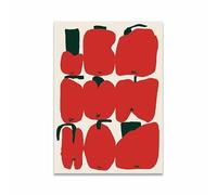 AEFOUU Tableau abstrait classique à motif de fruits rouges, design unique, impression sur toile, affiche, décoration pour salon (50 x 70 cm, sans cadre)