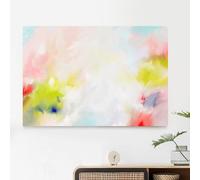 AEFOUU Tableau abstrait Lime Blush sur toile, grand format encadré, décoration murale moderne pour salon et chambre (40 x 70 cm / 16 x 28 pouces)