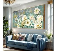 AEFOUU Tableau sur toile abstraite rétro à motif de fleurs et papillons, idéal pour décorer un salon, une chambre, une salle à manger ou un bureau (70 x 150 cm / 28 x 59 pouces)
