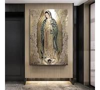 AEFOUU Tableau sur toile de la Vierge de Guadalupe, art catholique, style rétro, décoration religieuse Affiche de la Vierge de Guadalupe pour la maison 40x60cm sans cadre