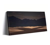 AEFOUU Tableau sur toile du parc national de White Sands - Décoration murale moderne, paysage pour salon (25 x 50 cm/Cadre intérieur)