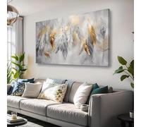 AEFOUU Tableau sur toile imprimé plumes, décoration murale moderne pour salon, grande œuvre d'art, décoration intérieure (50x70 cm, sans cadre)