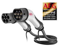 AEG 005124 Câble Charge Véhicules Electriques et Hybrides Rechargeable, 5m, 32A Triphasé Prise Type 2, 22Kw Noir