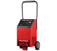 AEG 10091 Chargeur de Batterie à microprocesseur LT 60, 12/24 V, 9 Niveaux, 60 A, température contrôlée, Aide au démarrage, Alimentation électrique, Noir/Rouge