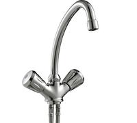 AEG 189633 AHU sous Table 40 MTH, PERFEX Robinet à 2 poignées pour petit chauffe-eau MTH, ouvert sans pression Chromé