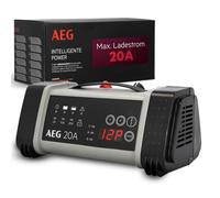 AEG 97025 Chargeur de Batterie à microprocesseur LT 20 A pour 12/24 V, 9 Niveaux, Alimentation électrique, Compensation Automatique de la température, Noir/Rouge